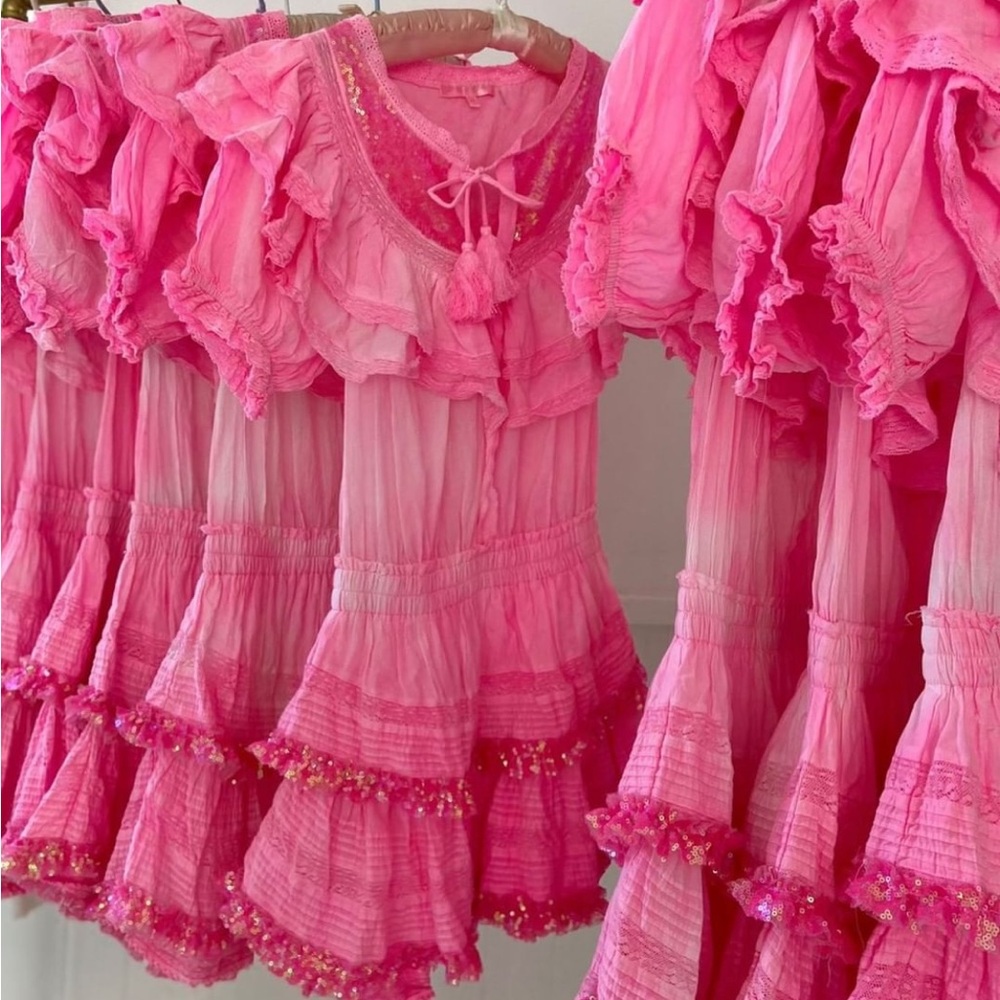 LOVESHACKFANCY SEQUIN RUFFLE MINI DRESS STORE EXCLUSIVE